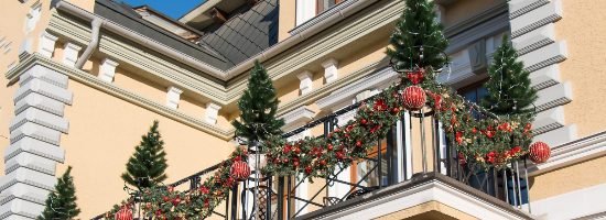 VIC: Christmas Decorations On Balcony